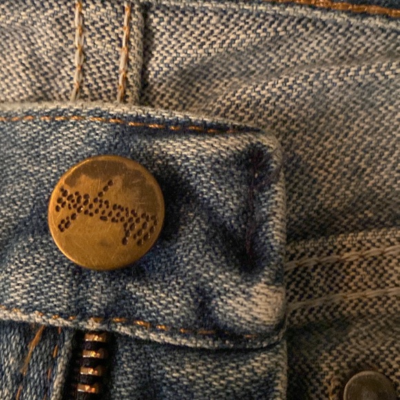 Wrangler Naturally Distressed Vintage Blokecore Denim Jeans 34/32 - Picture 14 of 16